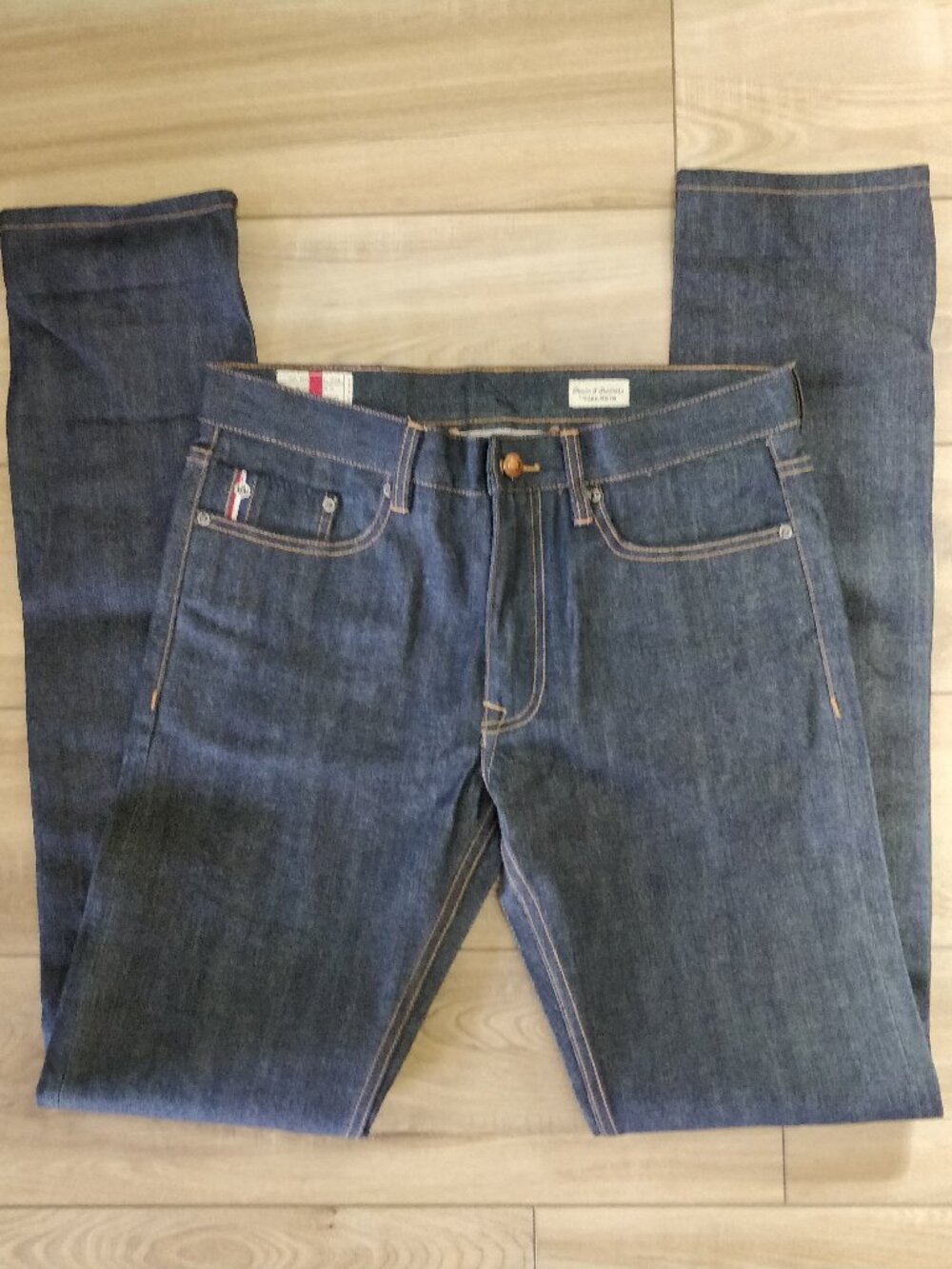 Men's Marc Moto raw blue denim jeans size 32